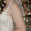 Mopmap - Velo de novia de 1 nivel, color perla,