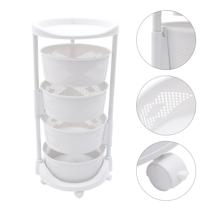 CNCEST Multi-Layer Vegetable Rotating Basket Rack Fruit Snack Storage Kitchen