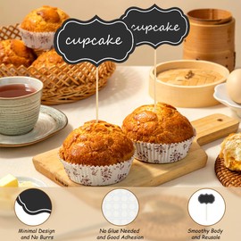 Cheese Markers, Charcuterie Labels, 50Pcs Chalkboard Cupcake Picks Charcuterie Accessories Food Label for Cheese Blank Toothpick Flags for Appetizer Signs Sandwich Birthday Party Decorations Black