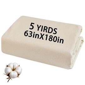 100% Cotton Muslin Fabric Medium Weight Linen Fabric by The Yard 63 inch x 2,5,10 Yards Unbleached Muslin Linen Fabric Material for Sewing Material Apparel Cloth (5 Yards)