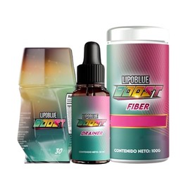 Fiber and Drainer Bundle, Natural Supplement for Wellness Support - Complete Kit - LIPOBLUE Boost