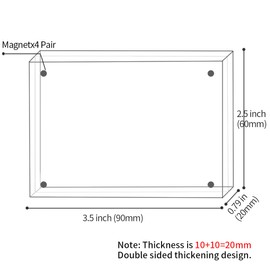 Sezanrpt Acrylic Picture Frames 2.5x3.5 inches Pack of 3, Clear Double Sided Magnetic Photo Block Frame,Desktop Frameless Picture Display, Wallet Small Picture Frames 2x3