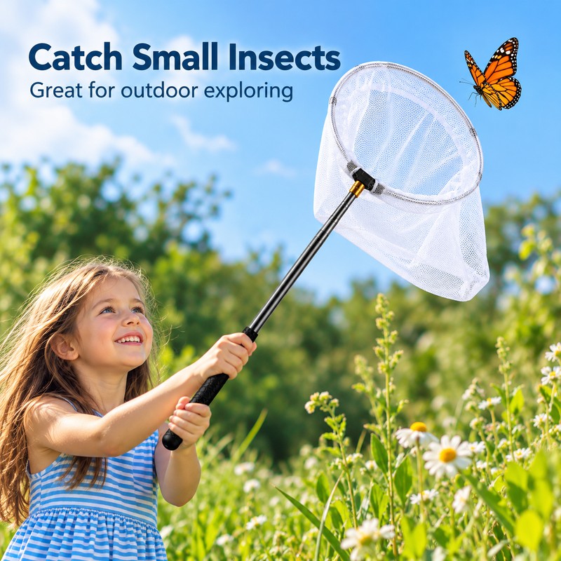 Retractable Hand Net for Insects & Small Fish – Folding