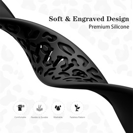 Leopard Engraved Band for IDW13,IDW16,IDW19 Smartwatch Bands,22mm Silicone Replacement Straps for Fitpolo IDW13/Woneligo W13/ENOMIR IDW19/MILOUZ IDW19/Gydom IDW19/Faweio IDW19 Women Men