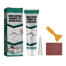 KOAHDE Repair paste for enamel, bathtub repair kit, white, ceramic repair kit, repair agent for ceramic tiles, waterproof enamel repair set, waterproof ceramic paste, 100 ml