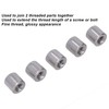 M4 Stainless Steel Rod Connector Nut Coupling Round Fastener 50Pcs