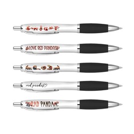 DV DESIGN 5 x Red Panda Pens - Lesser Bear Cub Animal Funny Cartoon Stationary School Equipment Fan Teacher Friend Girls Boys Birthday Set #81282