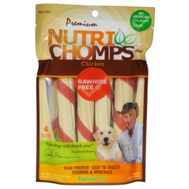 NutriChomps Dog Chews, 6-inch Twists, Easy to Digest, Rawhide-Free Dog Treats, 4 Count, Real Chicken flavor