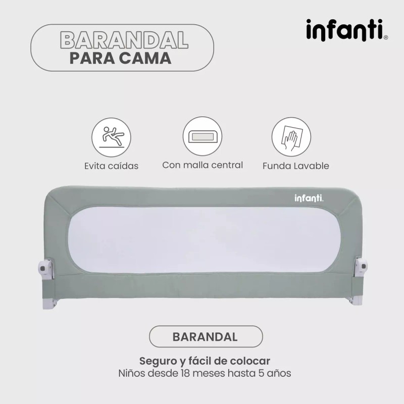 Infanti Barandal De Seguridad Para Cama Infanti Color Gris Lisa