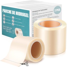Cinta Hydrocolloid Roll 1.5m x 2PCS, Vendajes de Parches Hidrocoloides 5cm con Autoadhesivo, Ultra Absorbente, Cortable a Medida, Flexible y Impermeable, Kit Esencial de Primeros Auxilios