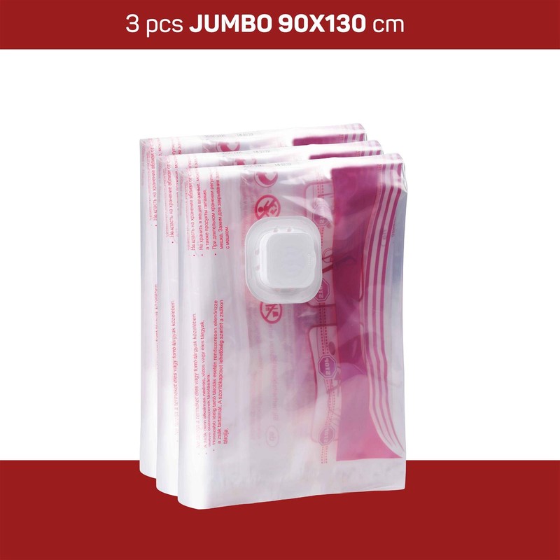 Vinsani 3 Pack Reusable Vacuum Storage Bags with Double-Zip Seal