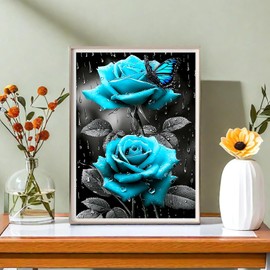 bestact Flowers Adult Paint by Number Kits,Rose Painting Kits on Canvas,Large Color by Numbers Watercolor Gifts for Friends Home Wall Decor