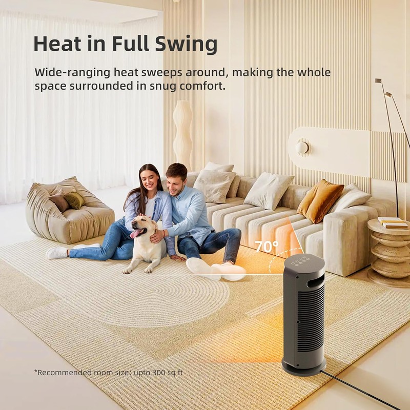 Space Heaters for Indoor Use Large Room, 70 ° Oscillation,