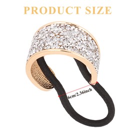 YISSION 4Pcs Sparkly Rhinestone Hair Ties Ponytail Holder Elastics Scrunchies Fancy Crystal Hair Ties for Thin Thick Hair Rhinestone Hair Accessories for Women Girls (Silver Rhinestone)