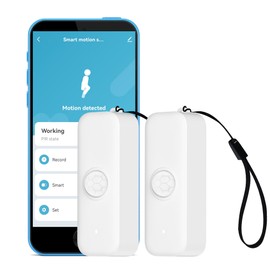 Wi-Fi Motion Sensor: Smart Motion Detector PIR Infrared Motion Sensor for Alarm System & Smart Home Automation, App Remote Monitoring, Compatible with Alexa (2-Pack)