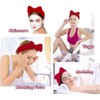 Spa headband, bowknot headband in Rose Red, reusable, soft and
