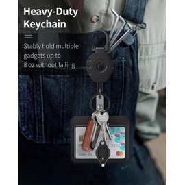 Uniclife Sliding ID Card Holder Horizontal Hard Plastic Case with Retractable Key Fob Badge Reel Holds up to 226g Card Protector for ID Credit Card Key Card Driving License and Passport 2 Pack