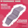 YoungSee Extensiones De Cabello Natural 22in Light Purple 25gr