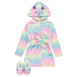 BTween Girls' Unicorn Bathrobe Set - Soft, Cozy, and Fun with Matching Slippers - Perfect for Lounging