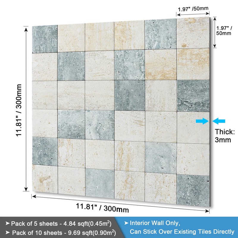 BeNice Kitchen Peel and Stick Tile Backsplash Bathroom Self Adhesive