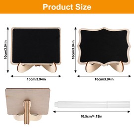 Pack of 24 Mini Chalkboards with Stand, Small Boards for Labelling, Chalkboard Small with Stand, Mini Board with 1 Pen for Place Cards Birthday, Place Cards Wedding, Price Tags, Buffet