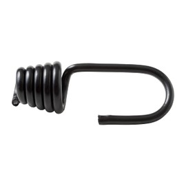 IPEA Plastic Coated Steel Hooks 8mm Elastic Rope Hooks Pack of 10 Made in Italy Multipurpose Metal Spiral Hooks for Car, Motorcycle, Camping, Boat, Outdoor - Black