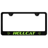 Au-TOMOTIVE GOLD Green Dodge SRT Hellcat Logo Black Plastic License