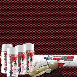 Black & Clear Carbon Fiber with Red Paint Hydrographics Dip Kit Store - CF-152-RED - DipKitStore - Water Transfer Printing – (Entry Level)