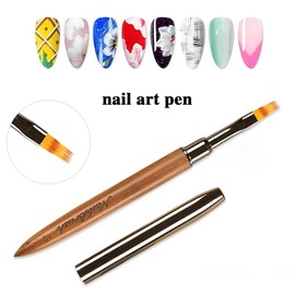 DANNEASY 1pc Ombre Nail Brush Sandalwood Acrylic Nail Art Brushes Nail Painting Brush Ombre Brush for Gel Nails Manicure Design Brush Nail Art Tools - Lace Head