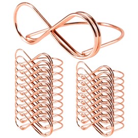 Pack of 20 Rose Gold Place Card Holders Wedding Infinity Message Clip Table Number Holder, Photo Picture Cards Display Stand, Place Card Clips for Weddings, Party and Restaurant Table Decoration