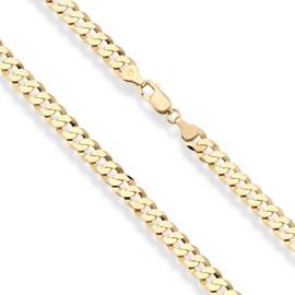 Miabella Italian 18K Gold Plated 925 Sterling Silver 7mm Cuban Link Curb Chain Necklace for Men Women, Made in Italy (Length 30 Inches)