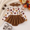 YINGISFITM Thanksgiving Baby Girl Outfit Turkey Romper Dress Long Sleeve