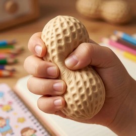 Peanut Squishy Stress Ball for Sensory Play – Soft Crunchy Fidget Toy for Desk Breaks, Relaxation and Gifting