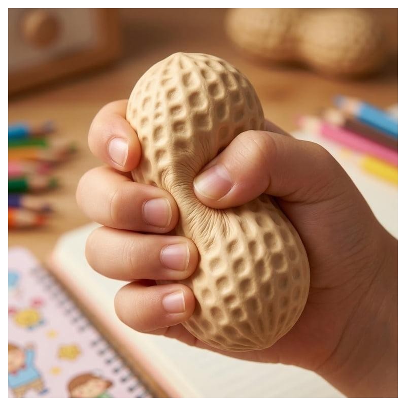Peanut Squishy Stress Ball for Sensory Play – Soft Crunchy