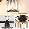 Modern 3 Light Crystal Vanity Light,Black Vertical Bathroom Light Fixture