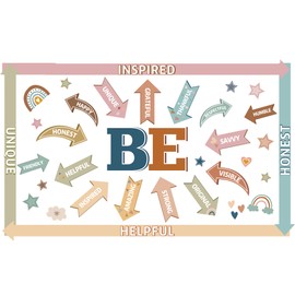 Affirmation Station Bulletin Board Set Back to School Boho Be Amazing Classroom Decorations Positive Sayings Accents Bulletin Board Inspirational Rainbow Sign Cutouts for Chalkboard Wall Decor