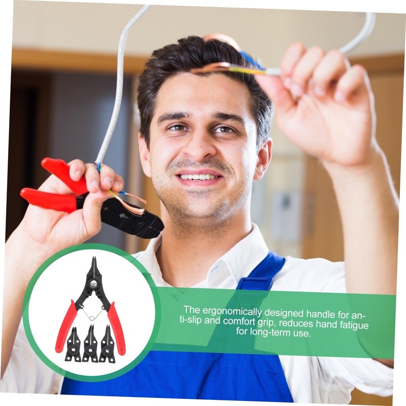 Outanaya 1 Set Multi Functional Interchangeable Circlip Pliers Tool for