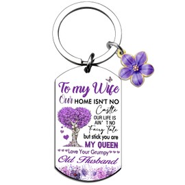 Unique Wife Gifts From Husband Romantic Wife Keychain Gifts For Women Female Soulmate Sweet To My Wife Keyring Present For Her Wife Birthday Anniversary Valentines Day Gift Ideas