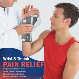 FEATOL Carpal Tunnel Wrist Brace Night Support, Thumb Spica Splint Left Hand for De Quervains Tenosynovitis, Tendonitis, Wrist Brace With Thumb Support-Small/Medium-Women & Men, Pink