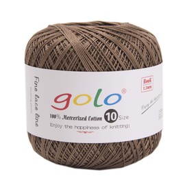 golo Crochet Thread size 10 Yarn for hand knitting cotton Crochet yarn (Gray coffee)6-698