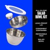 S'well Stainless Steel Salad Bowl Kit 64oz, Moonstone, Comes with