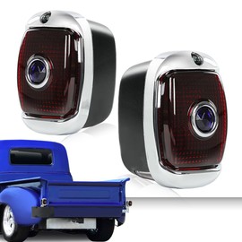DOTCOM Tail Lights Assembly Rear Lamps, Compatible with Chevy GMC Truck 1940-1953, Rear Black Blue Dot Tail Lamps Right Pair, Taillamps Brakelights Driver & Passenger Side
