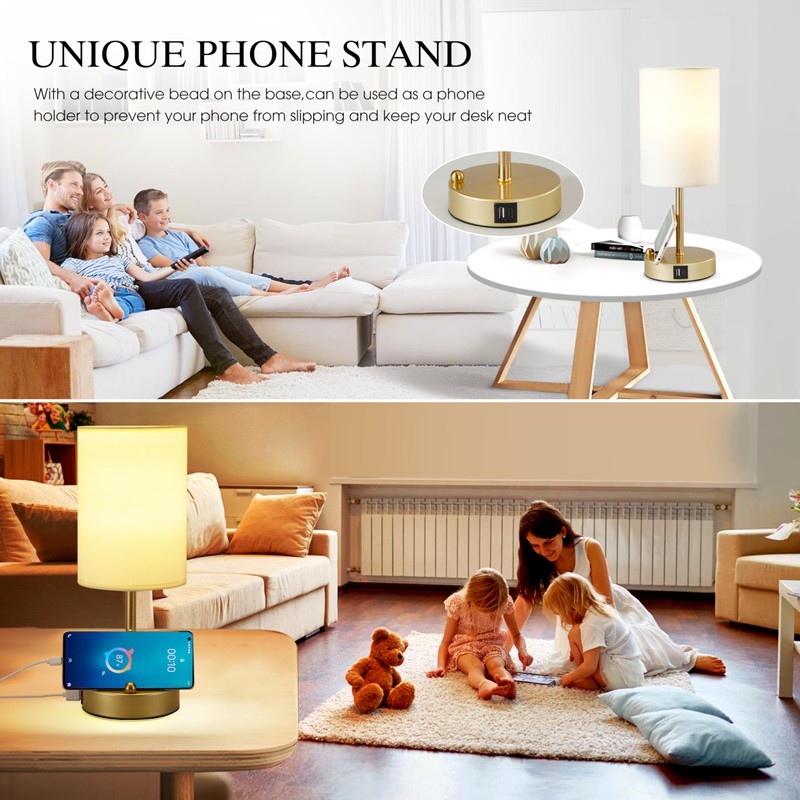 Briever Touch Control Table Lamp for Bedroom, 3-Way Dimmable Nightstand