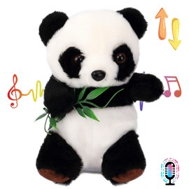 Hopearl Talking Panda Repeats What You Say Nodding Electric Interactive Animated Toy Speaking Plush Buddy Gifts for Toddlers, 7''