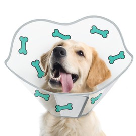 Supet Dog Cone for After Surgery, Comfortabl Cone for Dogs to Stop Licking, Soft with Protect Neck Fabric, Protective Elizabethan Collar for Large Medium Small Dogs