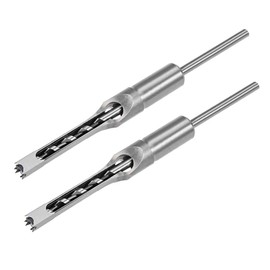 sourcing map Square Hole Drill Bit, 3/8" High-Carbon Steel Hollow Chisel Mortise Power Tool for Woodworking 2 Pcs