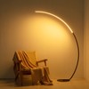NUÜR Arc Floor Lamp, 67" Tall Black Gold LED Modern