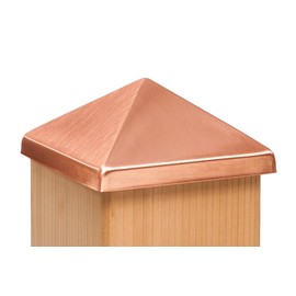 4x4 Post Point Cap - Solid Copper - Designed to fit Over a 3-1/2" x 3-1/2" Fence Post Top