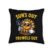 Sun's Out Trowels Out Gardening Humor Throw Pillow