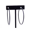 Clip-on Earrings Black Hoop Earrings Simple Thin 2.25 inch Hoop